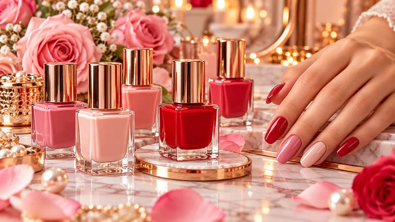 Illustrative image: Poppy Red Gel-Effect Nail Polish – No Lamp Finish