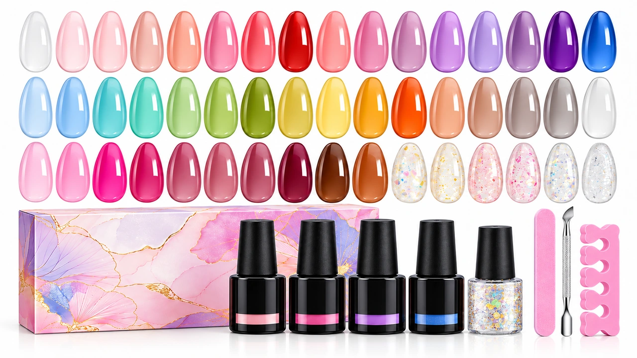Illustrative image: JODSONE Jelly Gel Nail Polish Kit – 32 Crystal Colors
