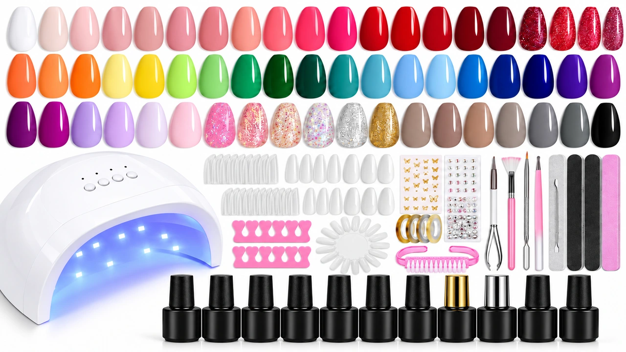 Illustrative image: Beetles 60-Piece Gel Nail Kit with UV Light, 32 Colors & Nail Tips