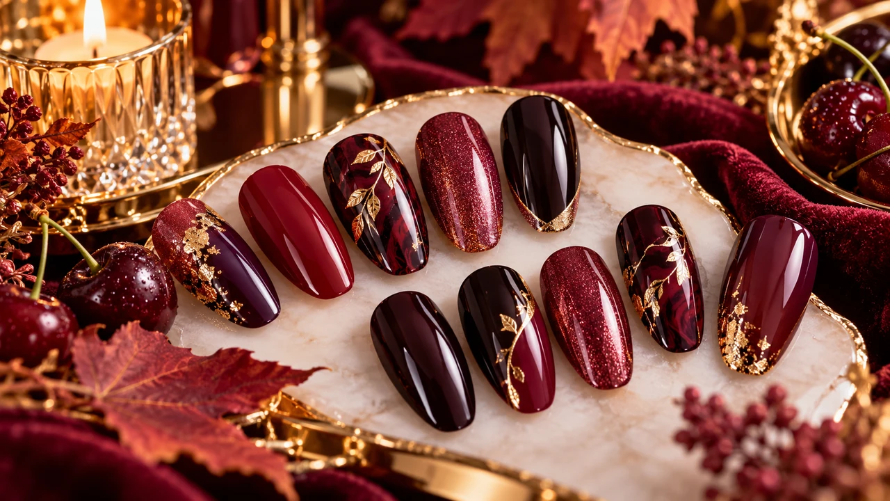 Illustrative image: Cherry Red French Tip Press-On Nails – Bold Classic Look