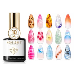 Modelones Blooming Gel Nail Polish – 15ml Clear Marble Design Kit